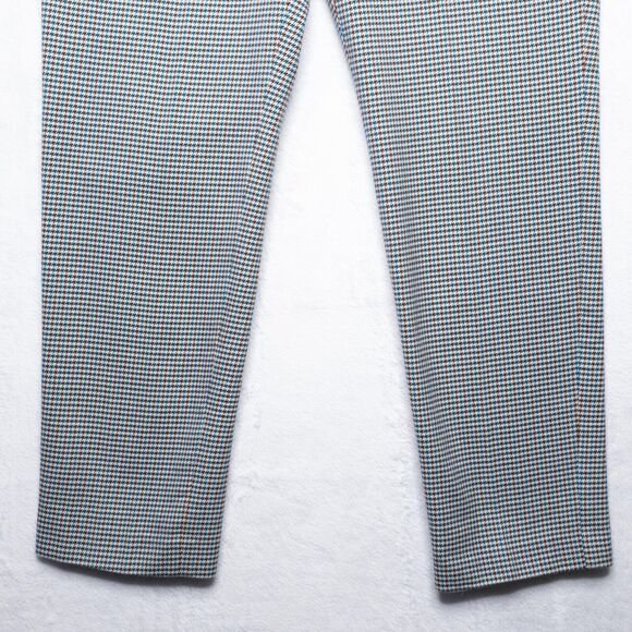 TALBOTS Signature Houndstooth Cotton Stretch Ankle Pants‎ Brown Blue Ivory Sz 6 - Picture 3 of 7
